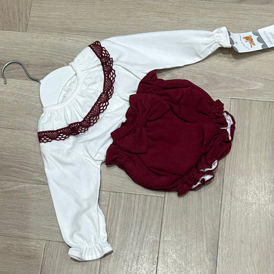 2 PIECE BURGUNDY SET