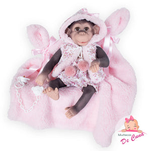 36501 Kuka Reborn Monkey in Pink Outfit