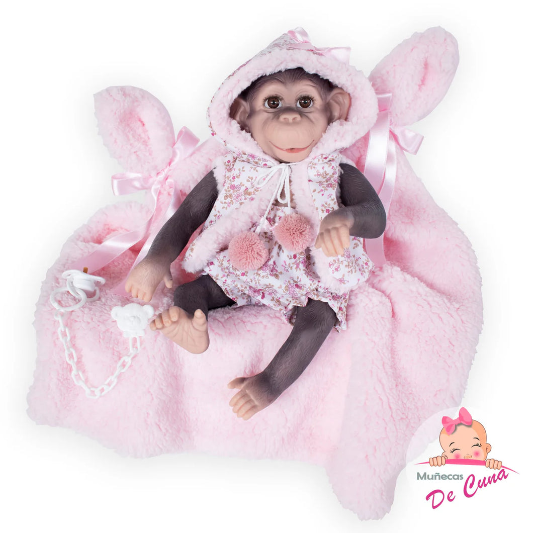 36501 Kuka Reborn Monkey in Pink Outfit