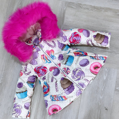 CANDY COAT WITH FUR